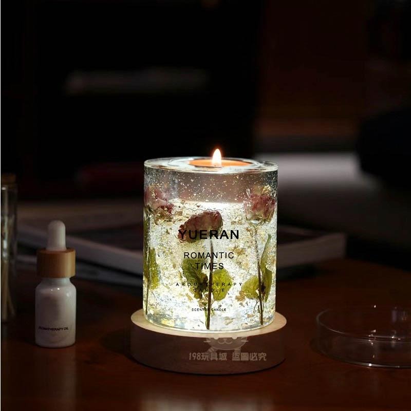 香薰蠟燭 香氛蠟燭 果凍香薰蠟燭 真花香氛蠟燭 蠟燭 室內香氛 精油蠟燭 送禮 🔥台灣現貨🔥😽198玩具城😽 W1505-細節圖7