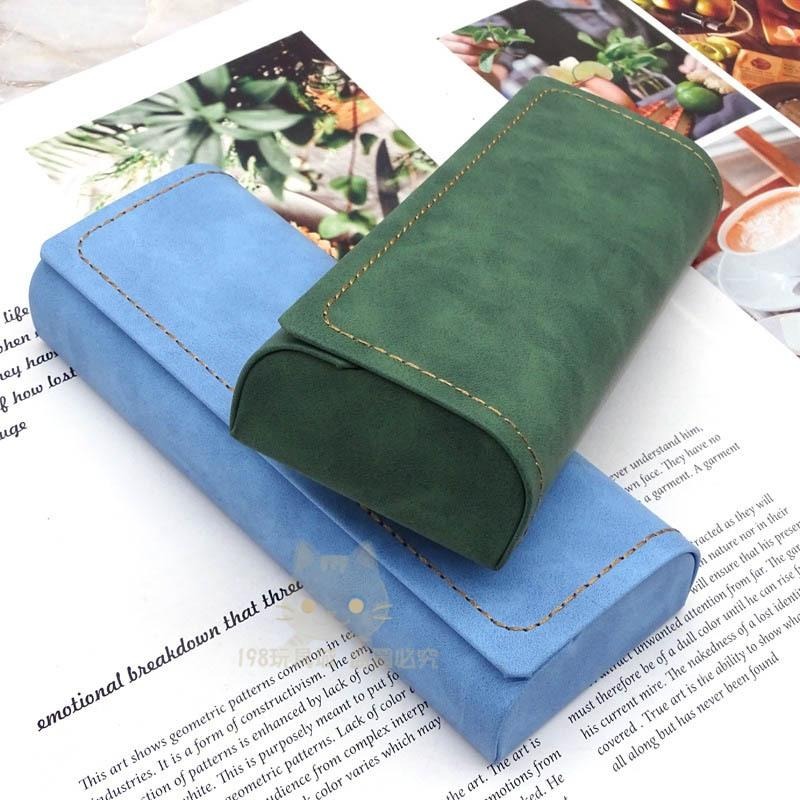 眼鏡盒 復古眼鏡盒 簡約眼鏡盒 磁吸眼鏡盒 眼鏡收納盒 縫線收納盒 🔥台灣現貨🔥 😽198玩具城😽 W1190-細節圖5