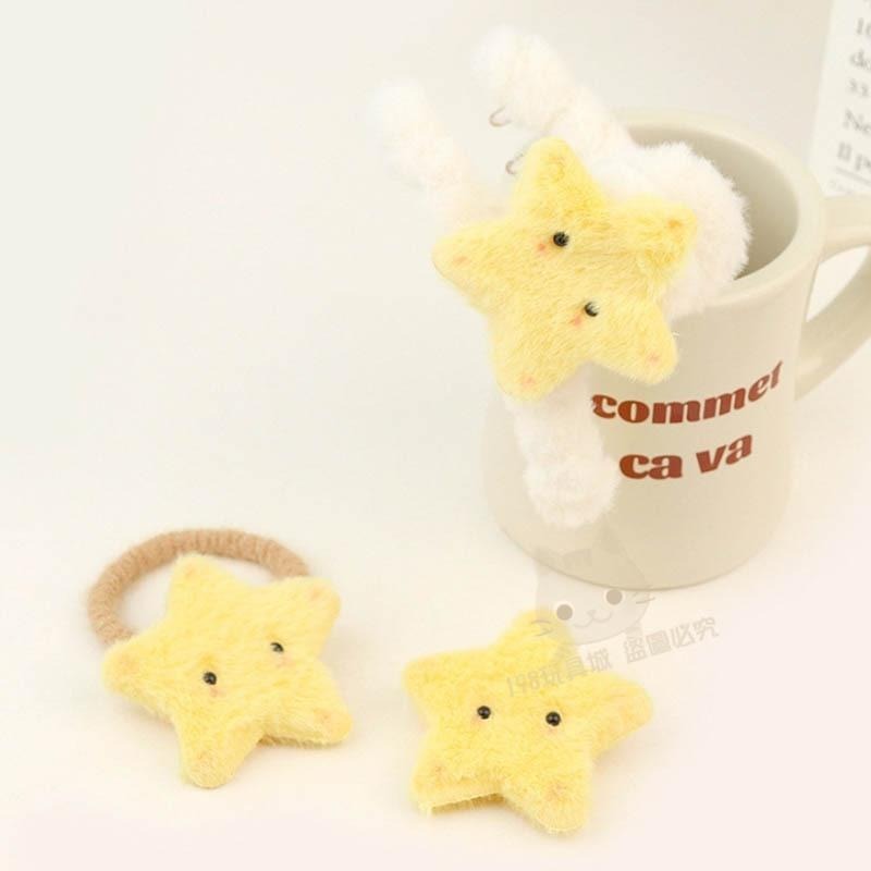 星星髮飾 髮圈 毛絨髮夾 鴨嘴夾 可愛毛絨髮夾 鯊魚夾 抓夾 🔥台灣現貨🔥 😽198玩具城😽 W1482-細節圖8