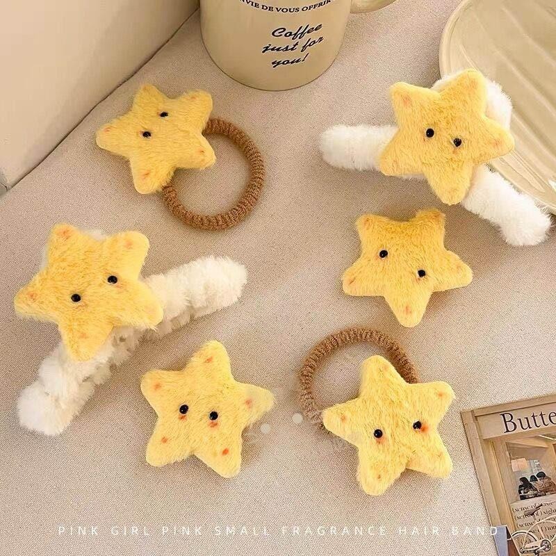 星星髮飾 髮圈 毛絨髮夾 鴨嘴夾 可愛毛絨髮夾 鯊魚夾 抓夾 🔥台灣現貨🔥 😽198玩具城😽 W1482-細節圖9