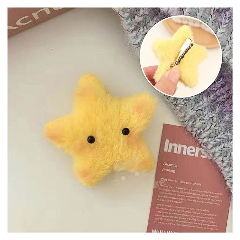 星星髮飾 髮圈 毛絨髮夾 鴨嘴夾 可愛毛絨髮夾 鯊魚夾 抓夾 🔥台灣現貨🔥 😽198玩具城😽 W1482-規格圖9