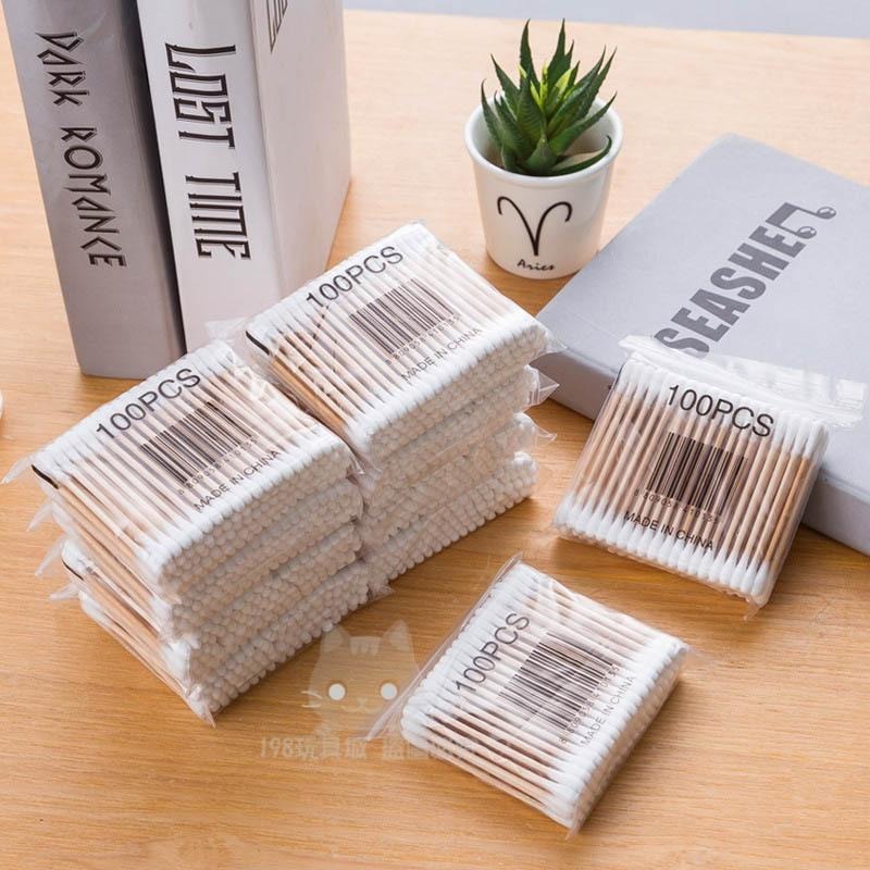 棉花棒 雙頭棉花棒 一次性棉花棒  卸妝棉花棒 棉棒 掏耳棉花棒 化妝用 🔥台灣現貨🔥 😽198玩具城😽 W1427-細節圖8