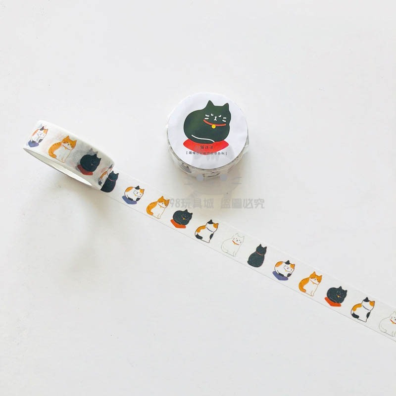 紙膠帶 貓咪紙膠帶 手帳膠帶 裝飾膠帶 手帳日記 文具 貓掌 可愛紙膠帶 🔥台灣現貨🔥 😽198玩具城😽 W1440-規格圖9