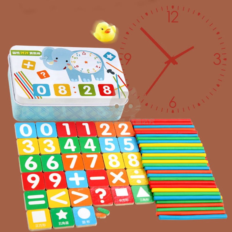 算數盒 數學盒 算數 時鐘認知 學習練習盒 益智早教 木棒算數盒 數學學習盒 🔥台灣現貨🔥 😽198玩具城😽 w336-細節圖9