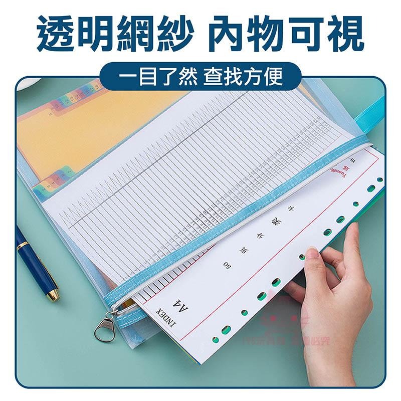 網紗手提袋 A4手提袋 紗網手提袋 A4文件包 資料袋 文件袋 網格拉鍊袋 🔥台灣現貨🔥 😽198玩具城😽 W1332-細節圖4