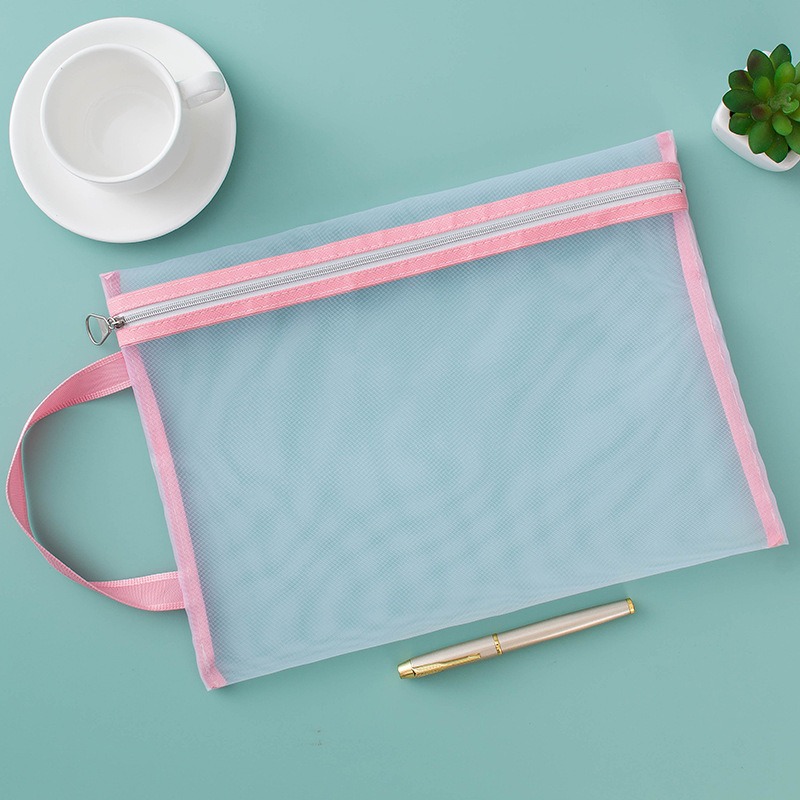 粉色》手提A4紗網袋