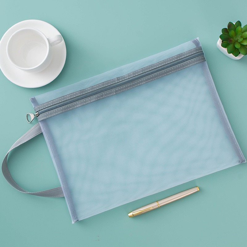 網紗手提袋 A4手提袋 紗網手提袋 A4文件包 資料袋 文件袋 網格拉鍊袋 🔥台灣現貨🔥 😽198玩具城😽 W1332-規格圖9