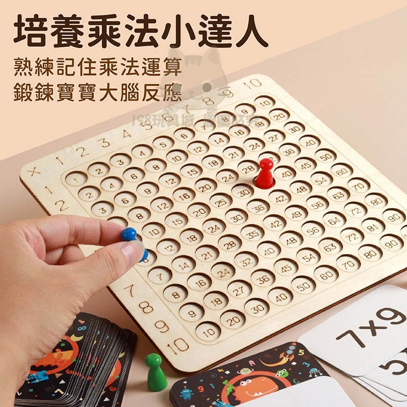 九九乘法表 乘法練習表桌遊 九九乘法教具 九九乘法口訣表 乘法學習 🔥台灣現貨🔥 😽198玩具城😽 W1621-細節圖3
