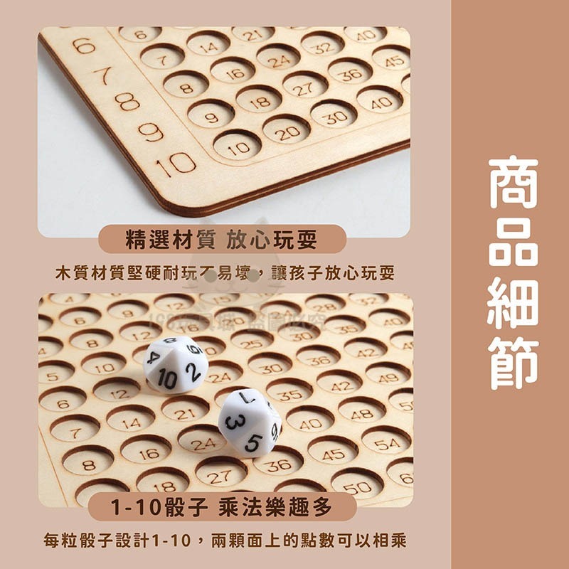 九九乘法表 乘法練習表桌遊 九九乘法教具 九九乘法口訣表 乘法學習 🔥台灣現貨🔥 😽198玩具城😽 W1621-細節圖4