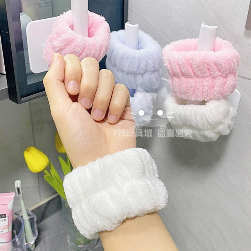 洗臉手腕帶 吸水手腕帶 洗臉腕帶 1組2入 手腕帶 防滴水手腕帶 手腕腕帶 台灣現貨 😽198玩具城😽 W1635-細節圖6