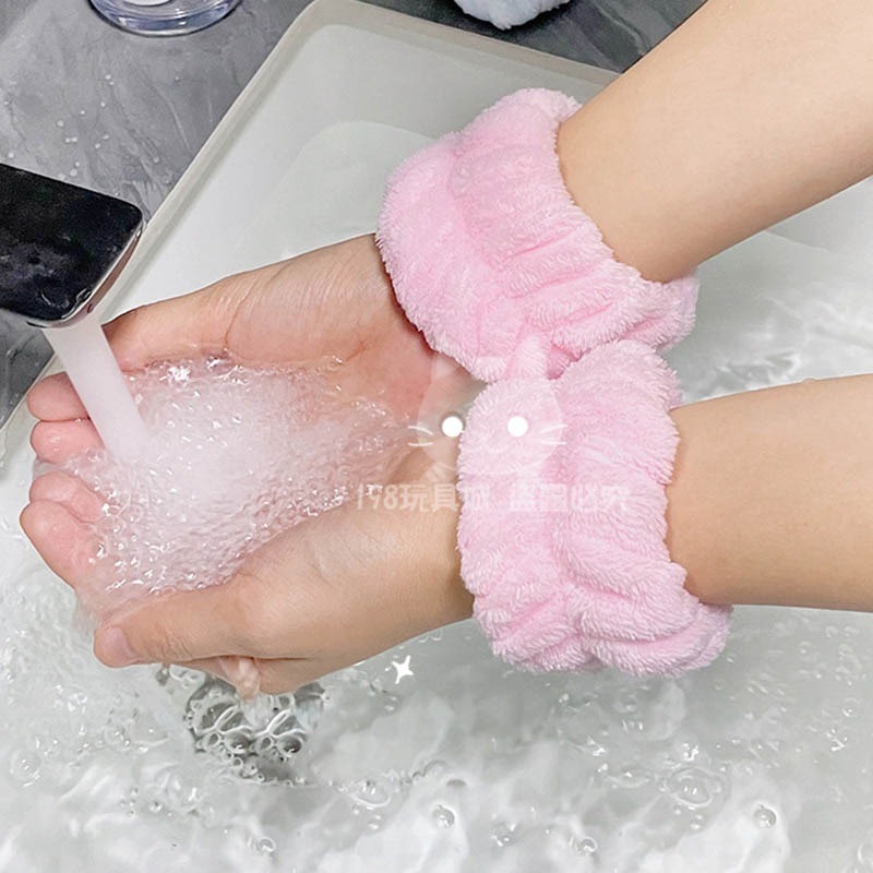 洗臉手腕帶 吸水手腕帶 洗臉腕帶 1組2入 手腕帶 防滴水手腕帶 手腕腕帶 台灣現貨 😽198玩具城😽 W1635-細節圖7