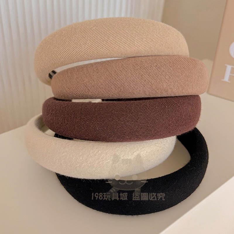 髮箍 寬邊髮箍 高顱頂髮箍 海綿髮箍 奶油色髮箍 法式頭箍 🔥台灣現貨🔥 😽198玩具城😽 W1637-細節圖9