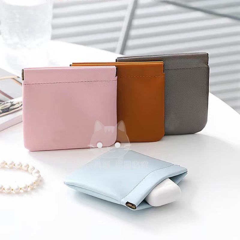 彈片收納包 彈簧包 磁吸收納包 小物收納包 零錢包 磁吸錢包 耳機收納包 口紅包 台灣現貨 198玩具城 【W1174】-細節圖8