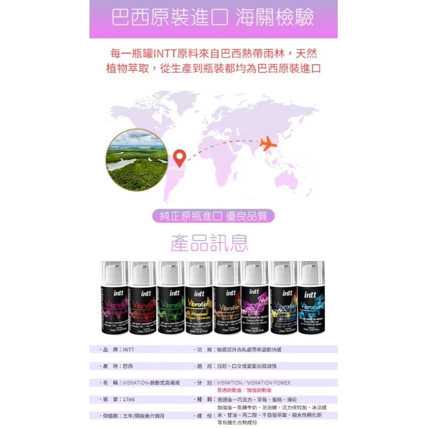 【免運費】巴西 Intt Vibration 跳跳糖感 爆跳式潤滑液 女用快感提升液 潤滑液 可口交 可食用 跳跳糖-細節圖6