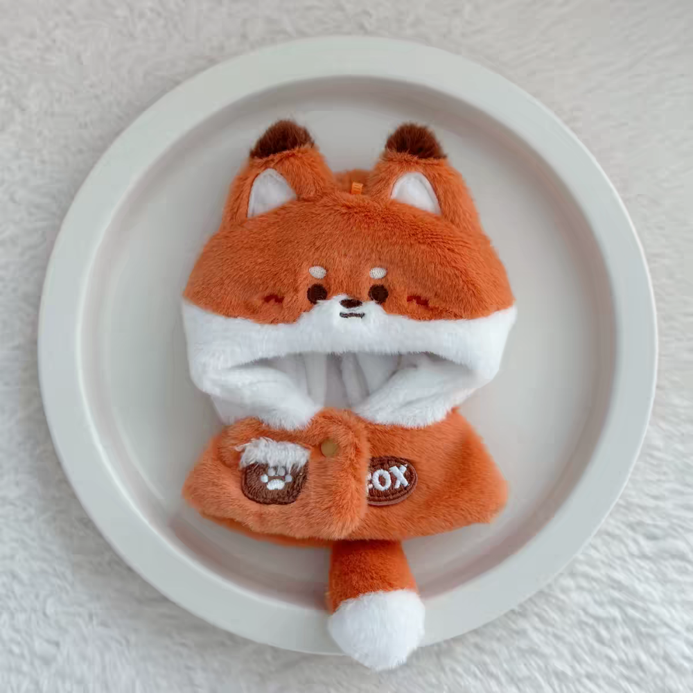 現貨 棉花娃衣 動物斗篷系列 10cm 小熊 小鴨 狐狸 狸貓 斗篷 披風 青蛙 labubu娃衣-規格圖5