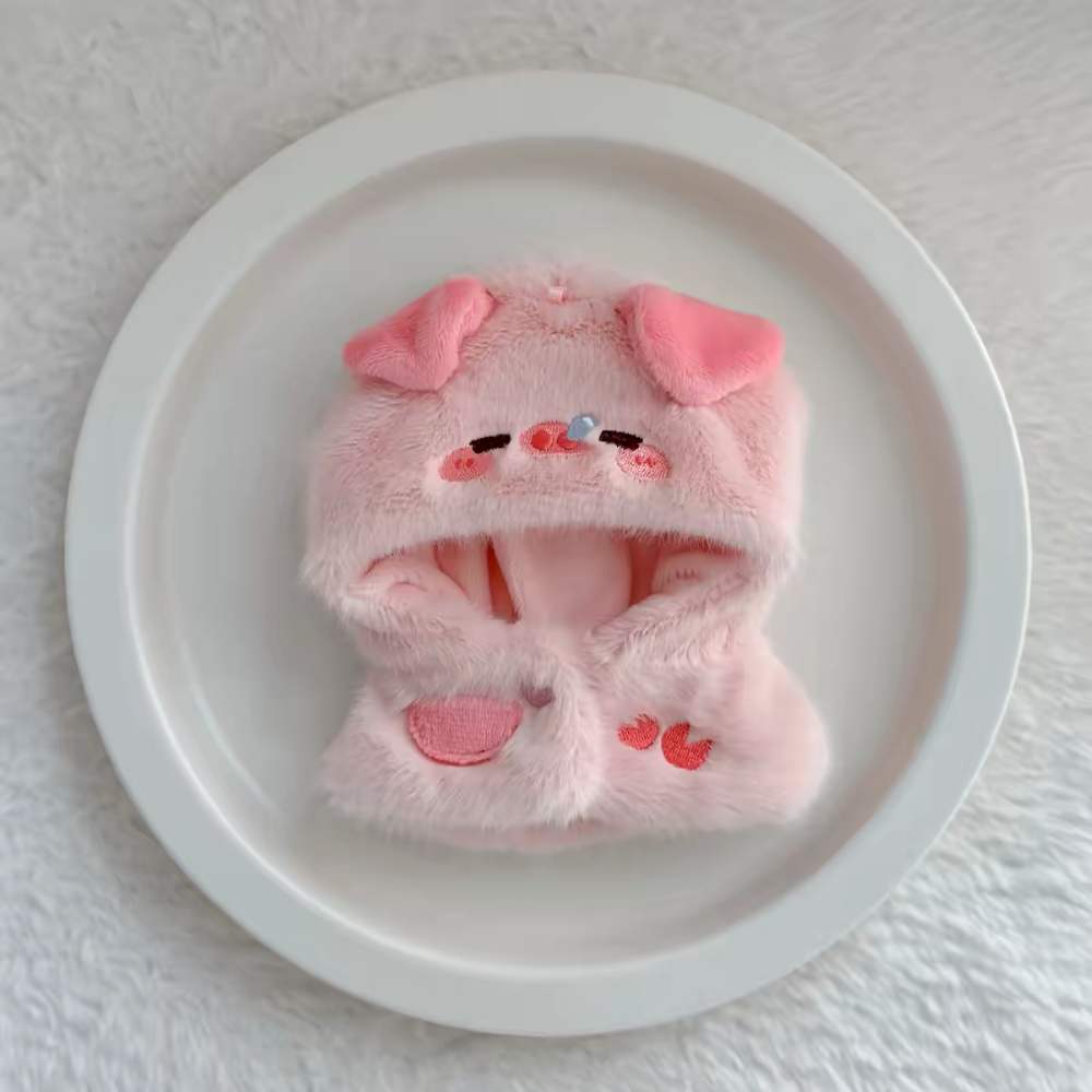 現貨 棉花娃衣 動物斗篷系列 10cm 小熊 小鴨 狐狸 狸貓 斗篷 披風 青蛙 labubu娃衣-規格圖5