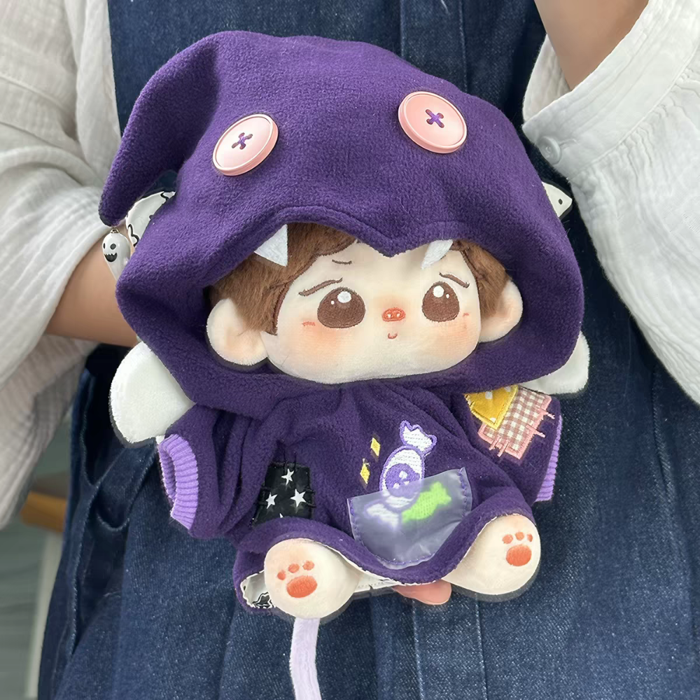 現貨 棉花娃衣 幽靈小鬼 拉布布娃衣  10cm 15cm 20cm 40cm 披風 斗篷 萬聖節 labubu-細節圖3