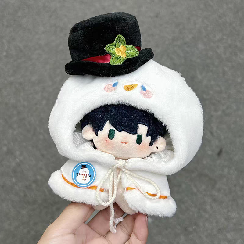 現貨 棉花娃衣 聖誕斗篷 10cm 20cm 40cm 男娃衣 女娃衣 斗篷 披風 cp服 情侶裝 聖誕節 披風-規格圖5