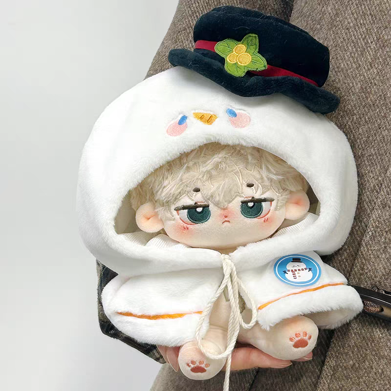 現貨 棉花娃衣 聖誕斗篷 10cm 20cm 40cm 男娃衣 女娃衣 斗篷 披風 cp服 情侶裝 聖誕節 披風-規格圖5