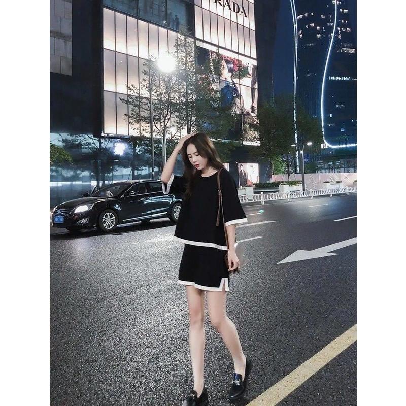 R087  韓國風INS正品針織小香風顯高短褲套裝-細節圖3