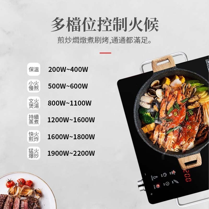【24H急速】全新電磁爐 110v 3000W 蒸煮火鍋炒菜一體 大功率不挑鍋 微電腦 觸控 電磁爐 黑晶爐  安全-細節圖5