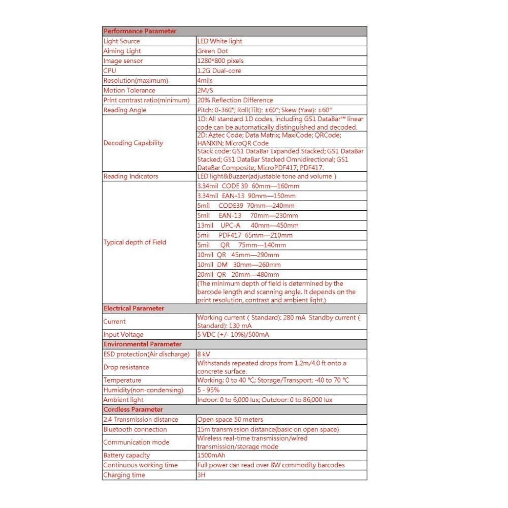台南 皇威 DK-WISH-2 攜帶式無線百萬畫素高解析二維條碼掃描器 可讀QR CODE慢簽及發票上中文-細節圖3