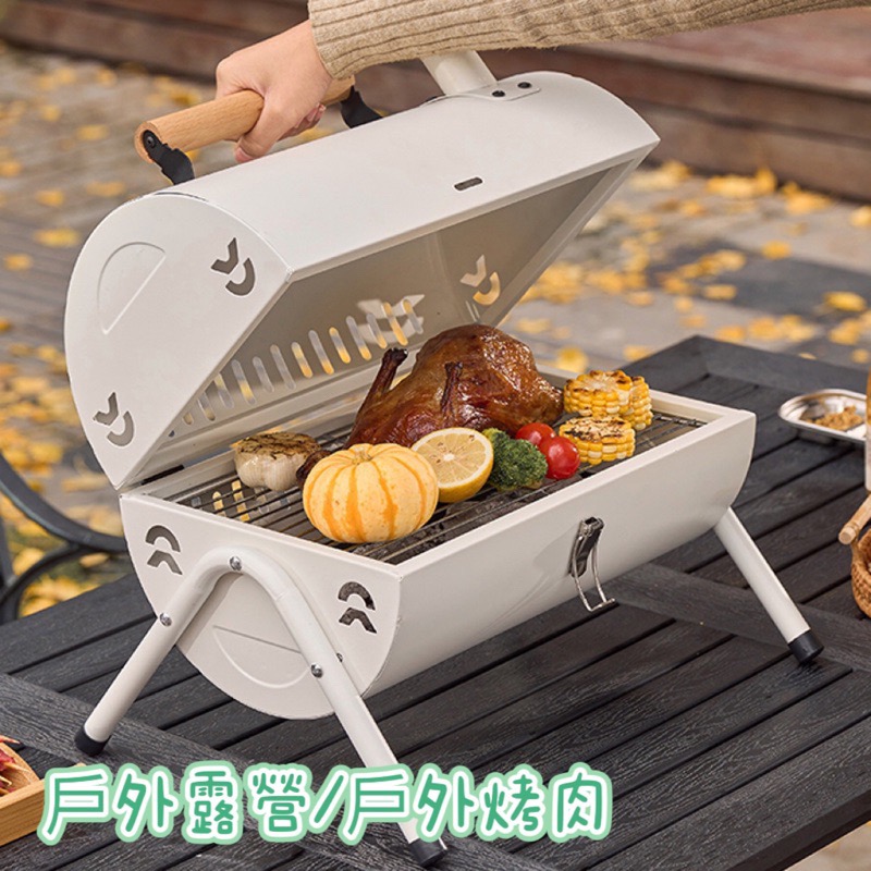 💎樂樂購物💎攜帶式*雙面*烤肉爐、烤盤、買就送9吋烤肉夾（烤夾顏色隨機‼️）-細節圖3