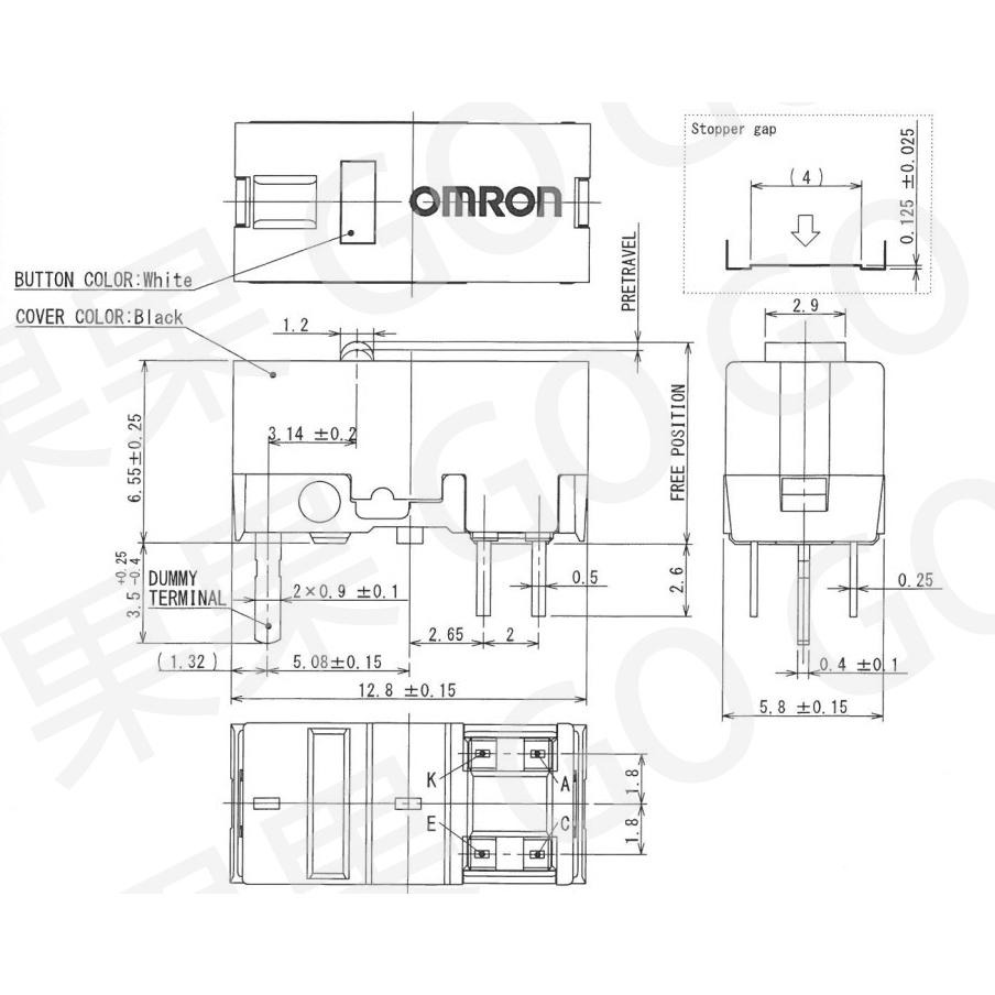 歐姆龍 omron 電競 D2FP-FN2 8千萬次 光學 光 微動 華碩 Rog Gladius 可拔插 底座 滑鼠-細節圖4