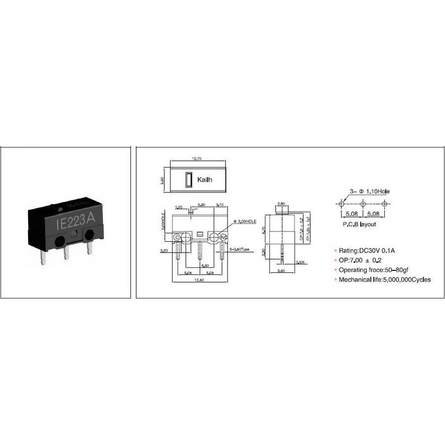 凱華 KAILH 黑點 微動 滑鼠 微動開關🔸現貨速發🔸-細節圖2