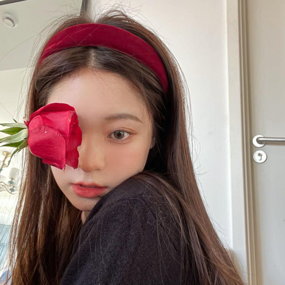 MDMS⭐秋冬/復古/酒紅色/絲絨/毛絨/海綿/髮箍/髮飾/寬髮箍/造型擺搭/俏皮/配件/顯白/韓系A008-細節圖4