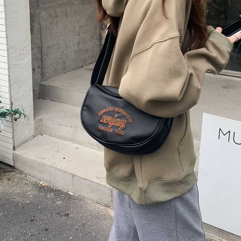 MDMS⭐街頭風/單肩包/女包/小眾設計/高級感/美式/字母/刺繡/斜挎包/ins/純色/百搭/簡約/側背包/B790-細節圖3