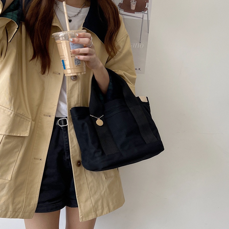 MDMS⭐多格層/小眾百搭/帆布包/手提包/小包/日系/簡約/復古/大容量/托特包/水桶包/通勤包/便當包/B753-細節圖4