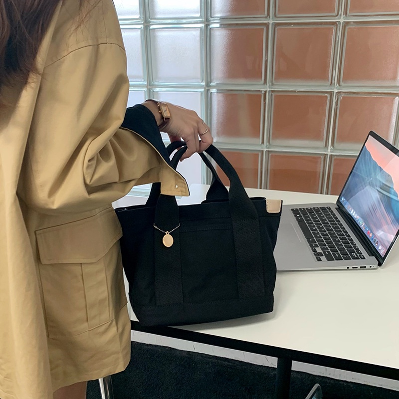 MDMS⭐多格層/小眾百搭/帆布包/手提包/小包/日系/簡約/復古/大容量/托特包/水桶包/通勤包/便當包/B753-細節圖5