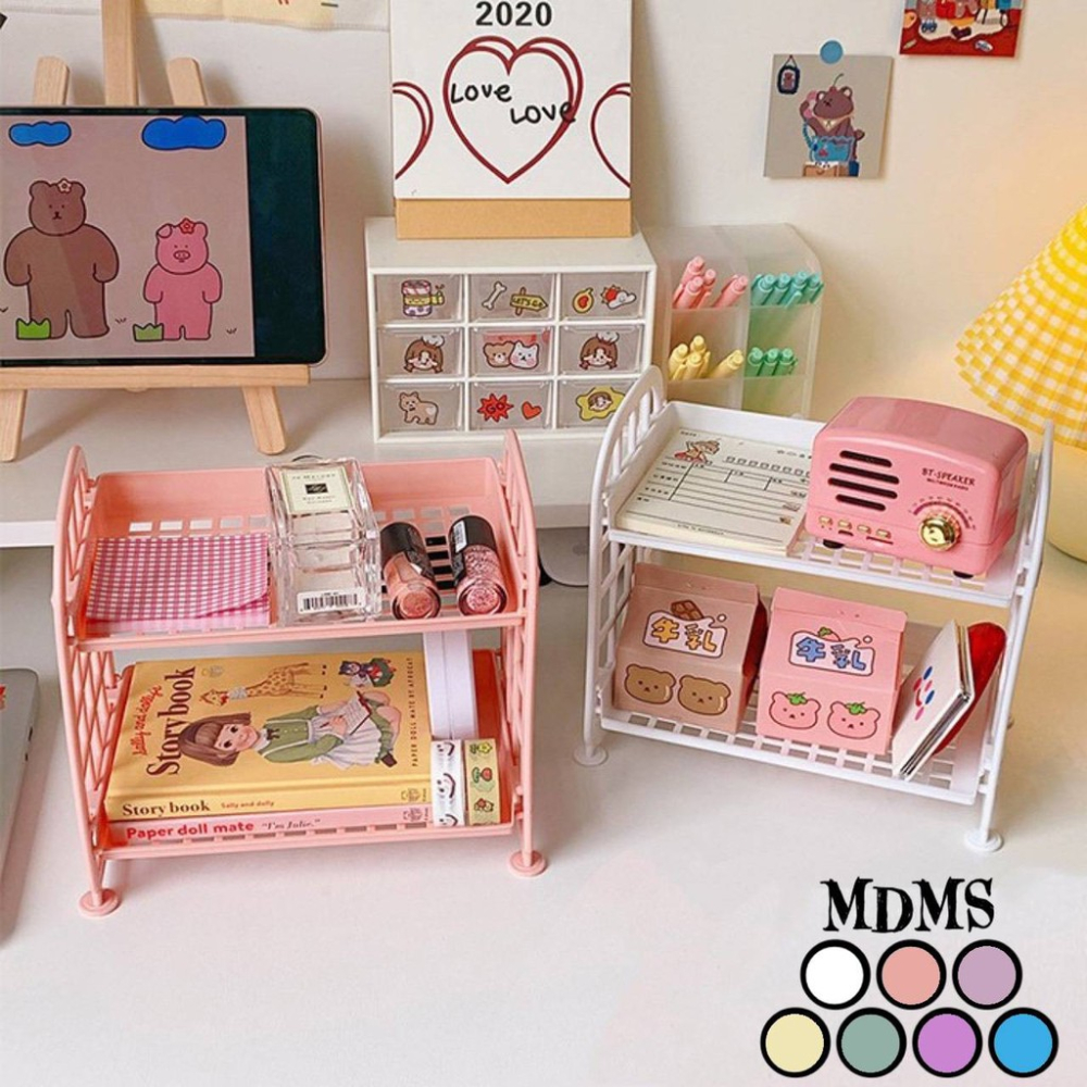 MDMS⭐簡約/好用小物/雙層塑膠收納架/浴室/化妝品/廚房小型置物架/桌面儲物收納架/折疊/置物架/收納架/A066-細節圖2