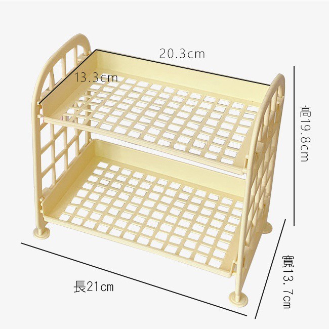 MDMS⭐簡約/好用小物/雙層塑膠收納架/浴室/化妝品/廚房小型置物架/桌面儲物收納架/折疊/置物架/收納架/A066-細節圖3
