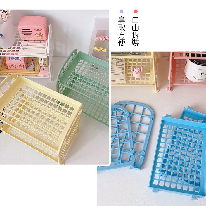 MDMS⭐簡約/好用小物/雙層塑膠收納架/浴室/化妝品/廚房小型置物架/桌面儲物收納架/折疊/置物架/收納架/A066-細節圖8