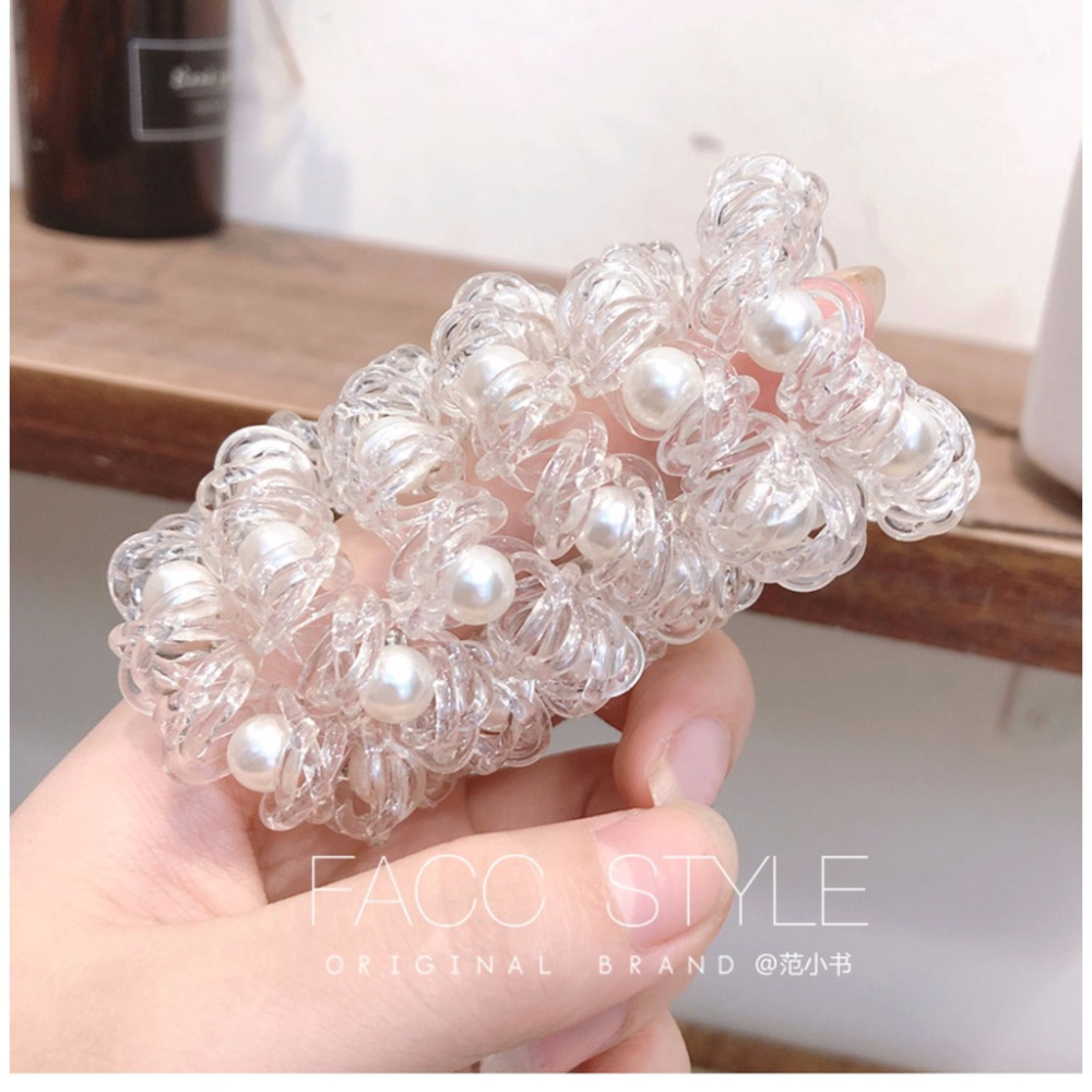 MDMS⭐現貨/韓式/電線/線髮圈/打底髮圈/皮筋/綁髮圈/髮飾類/橡皮筋髮圈/珍珠/不傷髮/不壓髮/髮束/A028-細節圖3