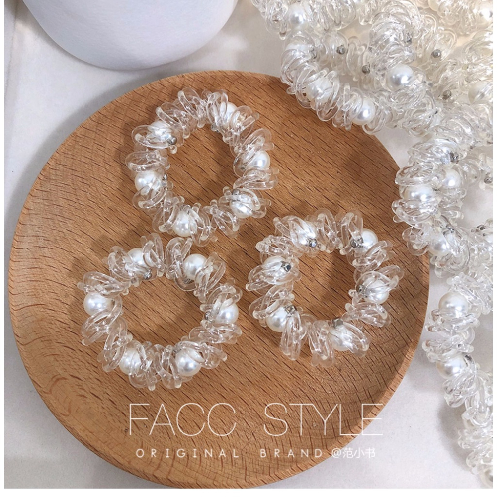MDMS⭐現貨/韓式/電線/線髮圈/打底髮圈/皮筋/綁髮圈/髮飾類/橡皮筋髮圈/珍珠/不傷髮/不壓髮/髮束/A028-細節圖5
