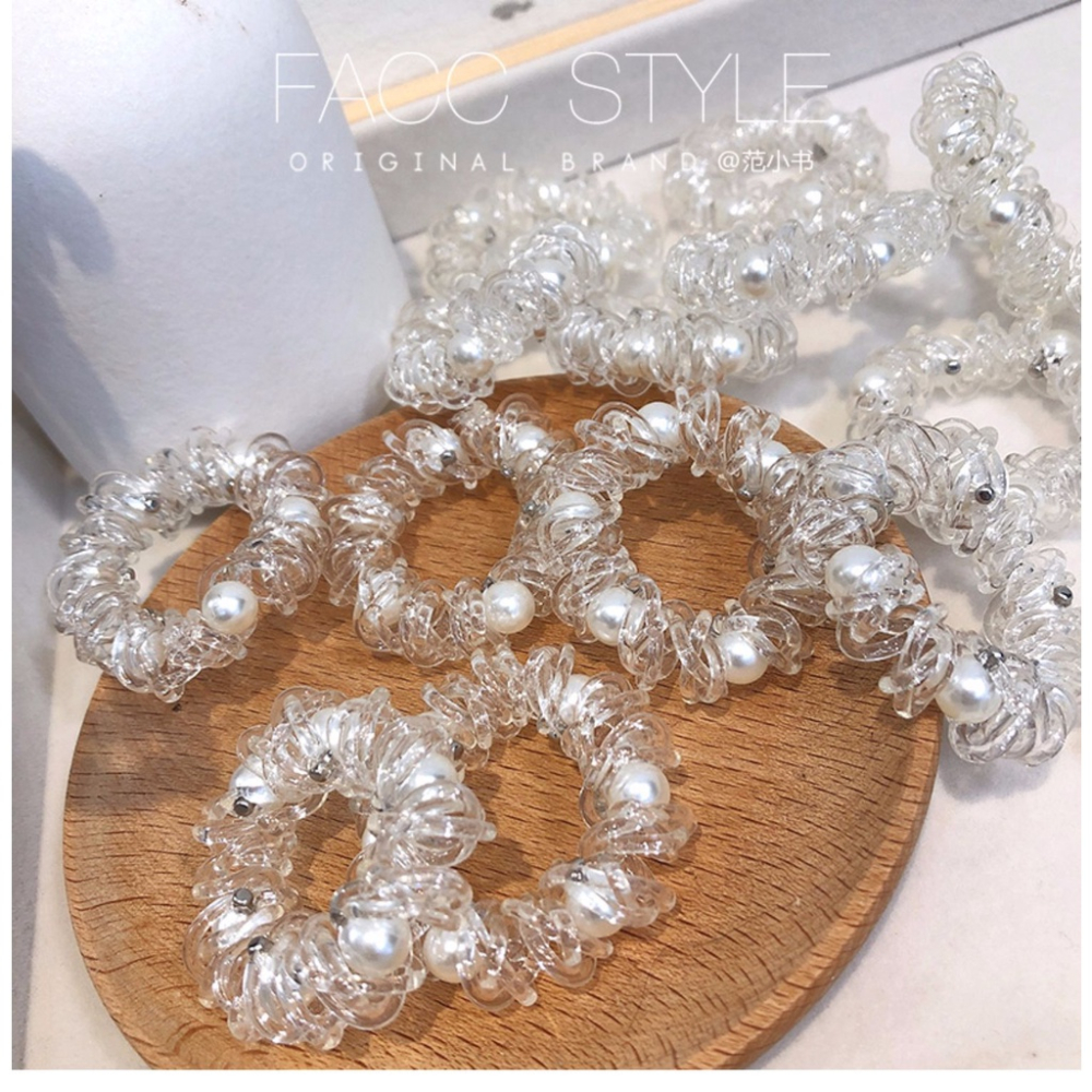 MDMS⭐現貨/韓式/電線/線髮圈/打底髮圈/皮筋/綁髮圈/髮飾類/橡皮筋髮圈/珍珠/不傷髮/不壓髮/髮束/A028-細節圖6