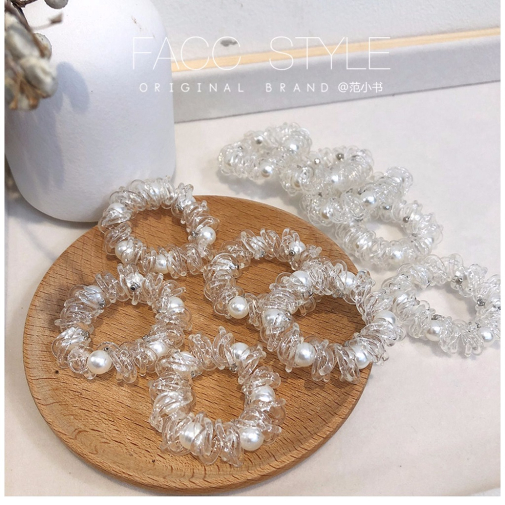 MDMS⭐現貨/韓式/電線/線髮圈/打底髮圈/皮筋/綁髮圈/髮飾類/橡皮筋髮圈/珍珠/不傷髮/不壓髮/髮束/A028-細節圖8