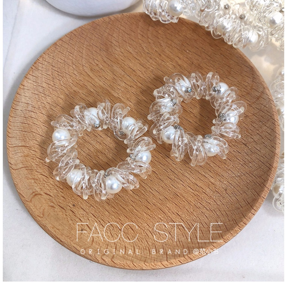 MDMS⭐現貨/韓式/電線/線髮圈/打底髮圈/皮筋/綁髮圈/髮飾類/橡皮筋髮圈/珍珠/不傷髮/不壓髮/髮束/A028-細節圖9