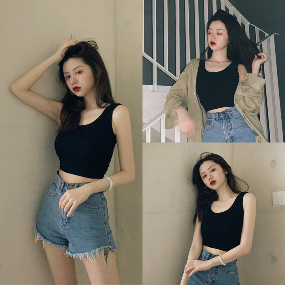 MDMS⭐現貨/基本款/短款/內搭/性感/打底/露臍/小吊帶/背心/修身/圓領/素色/無袖背心/貼身/夏季上衣E051-細節圖4
