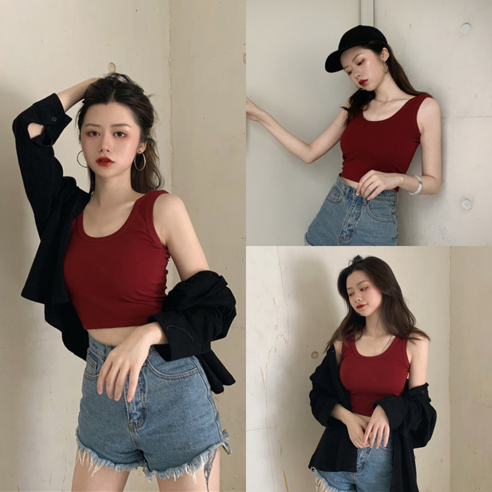 MDMS⭐現貨/基本款/短款/內搭/性感/打底/露臍/小吊帶/背心/修身/圓領/素色/無袖背心/貼身/夏季上衣E051-細節圖5