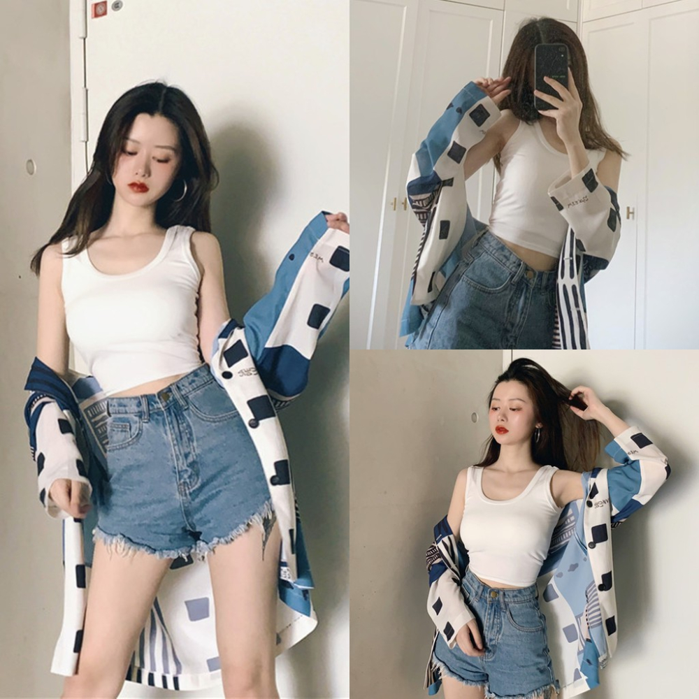 MDMS⭐現貨/基本款/短款/內搭/性感/打底/露臍/小吊帶/背心/修身/圓領/素色/無袖背心/貼身/夏季上衣E051-細節圖6