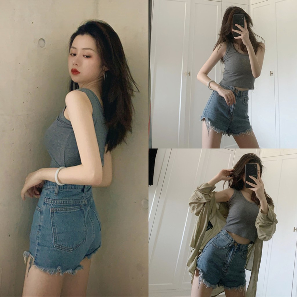 MDMS⭐現貨/基本款/短款/內搭/性感/打底/露臍/小吊帶/背心/修身/圓領/素色/無袖背心/貼身/夏季上衣E051-細節圖7