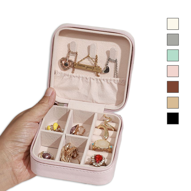 MDMS⭐好用小物/多功能/馬可龍色系/韓版/首飾收納盒/精緻小巧/戒指耳環/飾品盒/旅行/便攜式/方形/首飾盒A113-細節圖2