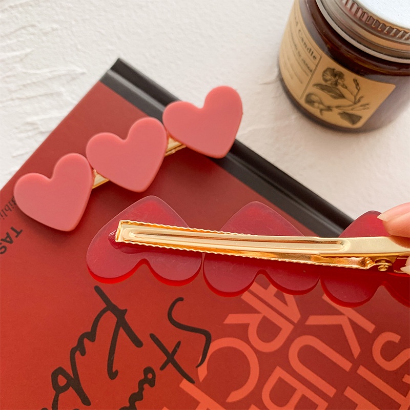 MDMS⭐韓國/雙色//愛心/少女/甜美/瀏海夾頭飾/配件/時尚/可愛百搭/造型/側邊邊夾/流行髮夾/夾子 A022-細節圖8