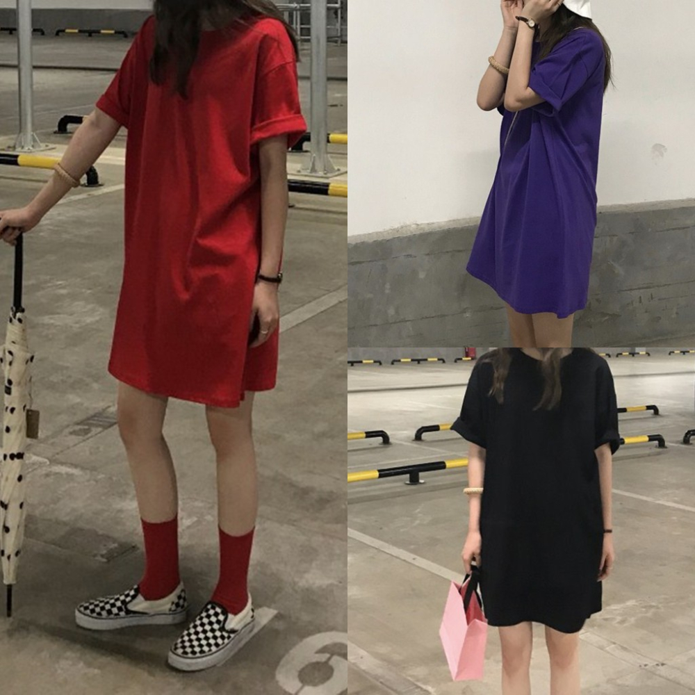 MDMS⭐上裝/6色/糖果色/T恤/學院風/Oversize/長版T/亮色系/韓國/基礎款/寬鬆/休閒/短袖E308-細節圖2