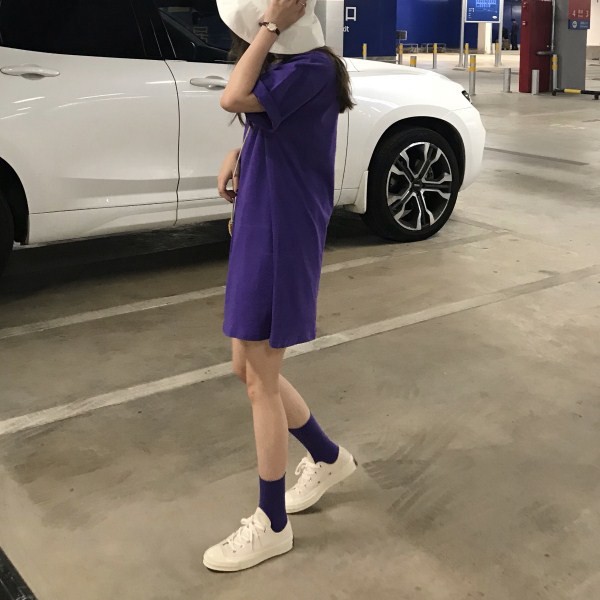 MDMS⭐上裝/6色/糖果色/T恤/學院風/Oversize/長版T/亮色系/韓國/基礎款/寬鬆/休閒/短袖E308-細節圖7