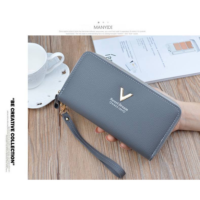 MDMS⭐多色可選/大容量/雙層/雙拉鍊/手拿/長款/錢包/長夾/荔枝紋/女生長夾/拉鍊長夾/多卡位/長皮夾/B617-細節圖5